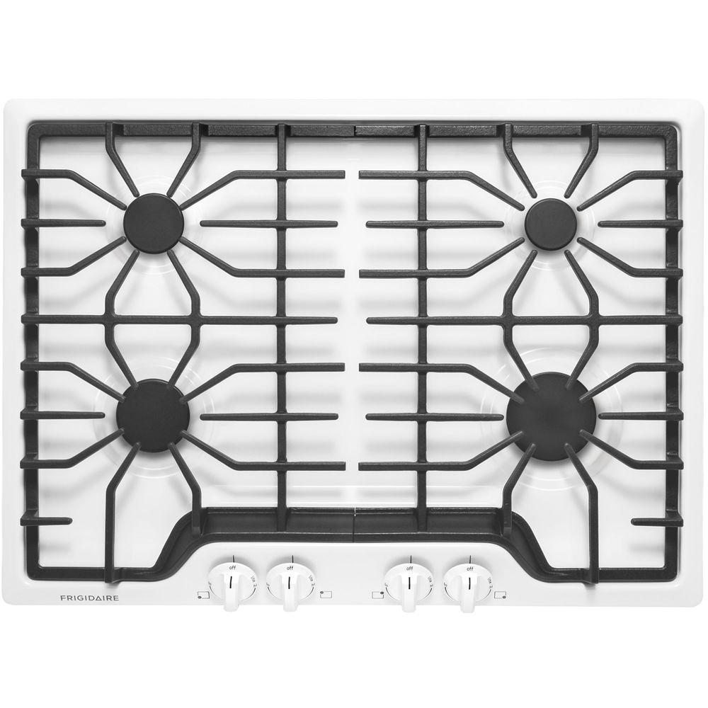 Frigidaire 30 In Gas Cooktop In White With 4 Burners Ffgc3026sw