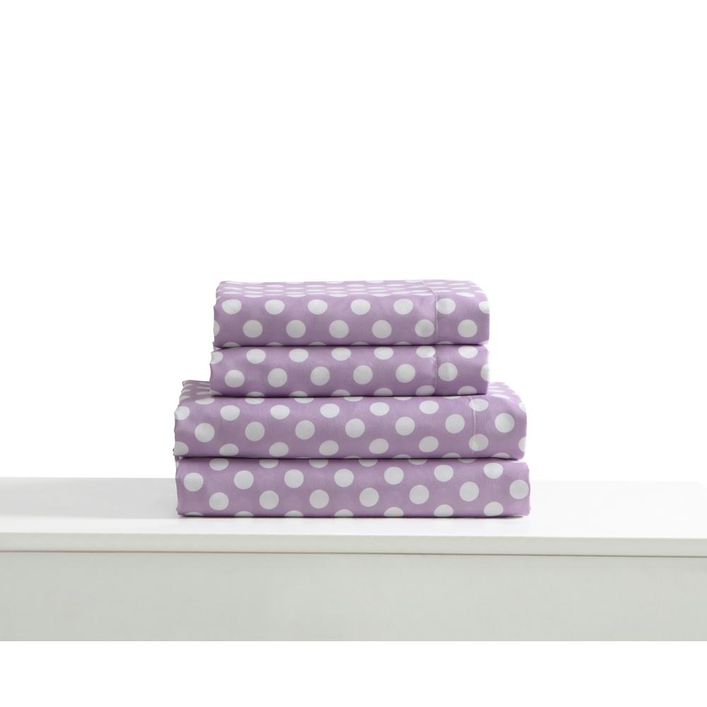 Kute Kids Kute Kids 4 Piece Lilac Geometric Queen Sheet Set