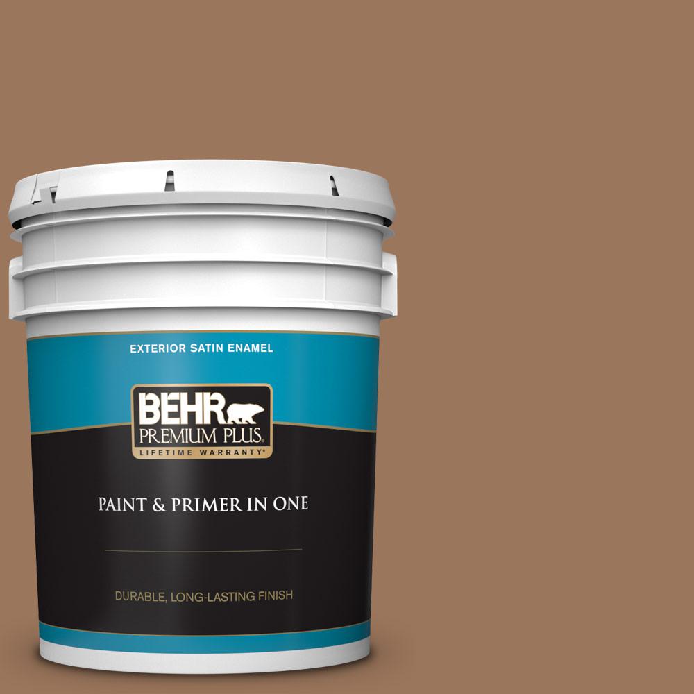 BEHR PREMIUM PLUS 5 gal. S2206 Baked Sienna Satin Enamel Exterior