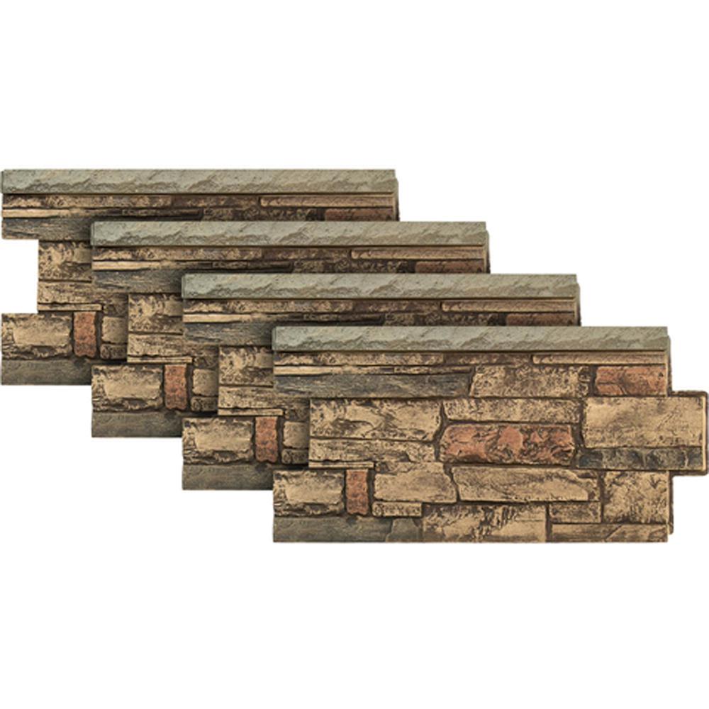 Urestone Ledgestone Wainscot 48 in. x 24 in. 25 Mocha