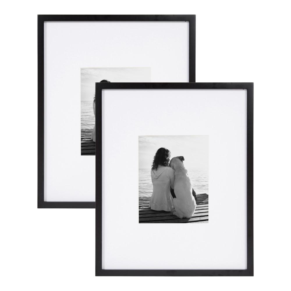 DesignOvation Gallery 16x20 matted to 8x10 Black Picture Frame Set of 2213614 The Home Depot
