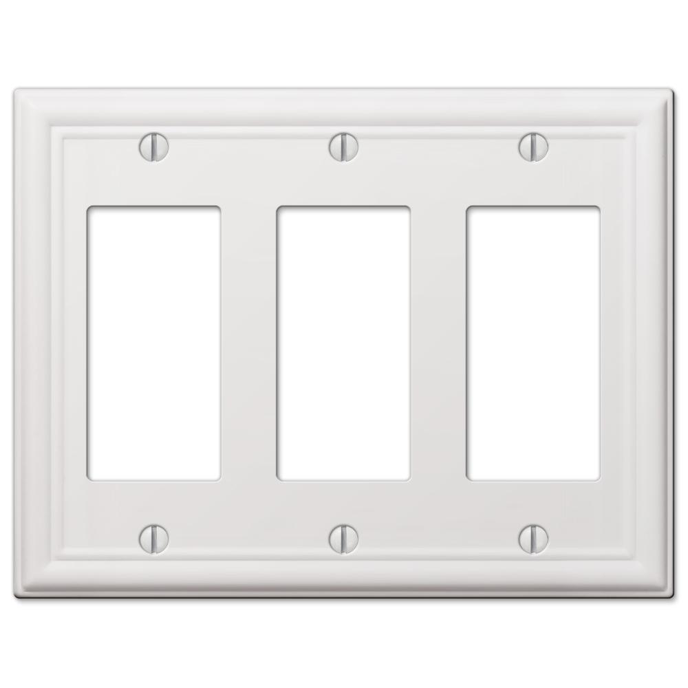 White - 3-Gang - Rocker Light Switch Plates - Light Switch Plates - The ...