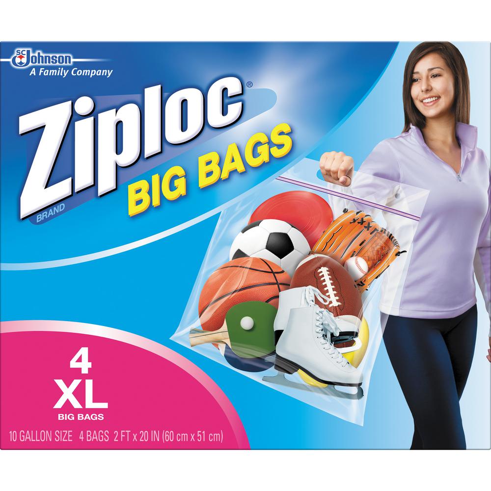 Ziploc 10 Gal Xl Plastic Storage Bag With Double Zipper 32 Ziploc 10 Gal Xl Plastic Storage Bag With Double Zipper 32 Pack