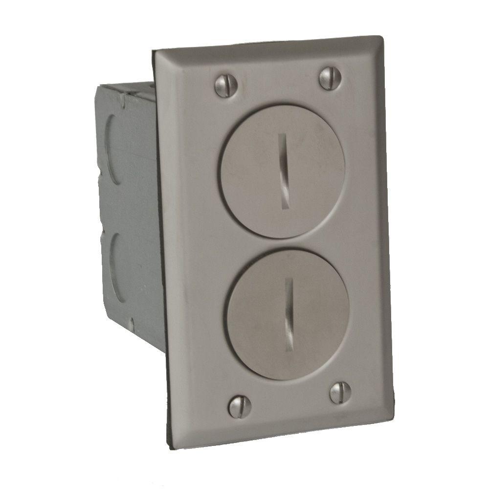 Raco 1 Gang Nickel Retangular Floor Box Kit Includes 15a 125v Tr Raco 1 Gang Nickel Retangular Floor Box
