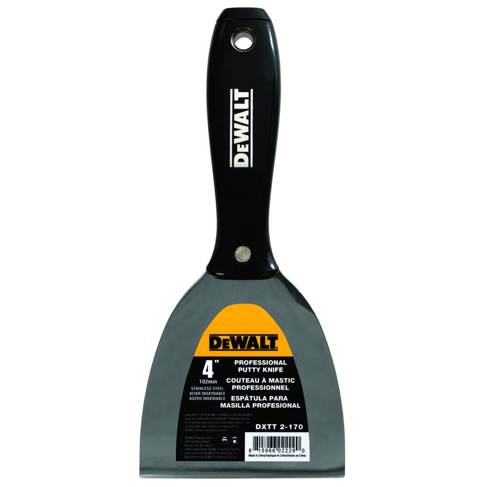 DEWALT 4 in. Stainless Steel Putty Knife with Black Nylon HandleDXTT 2170 The Home Depot