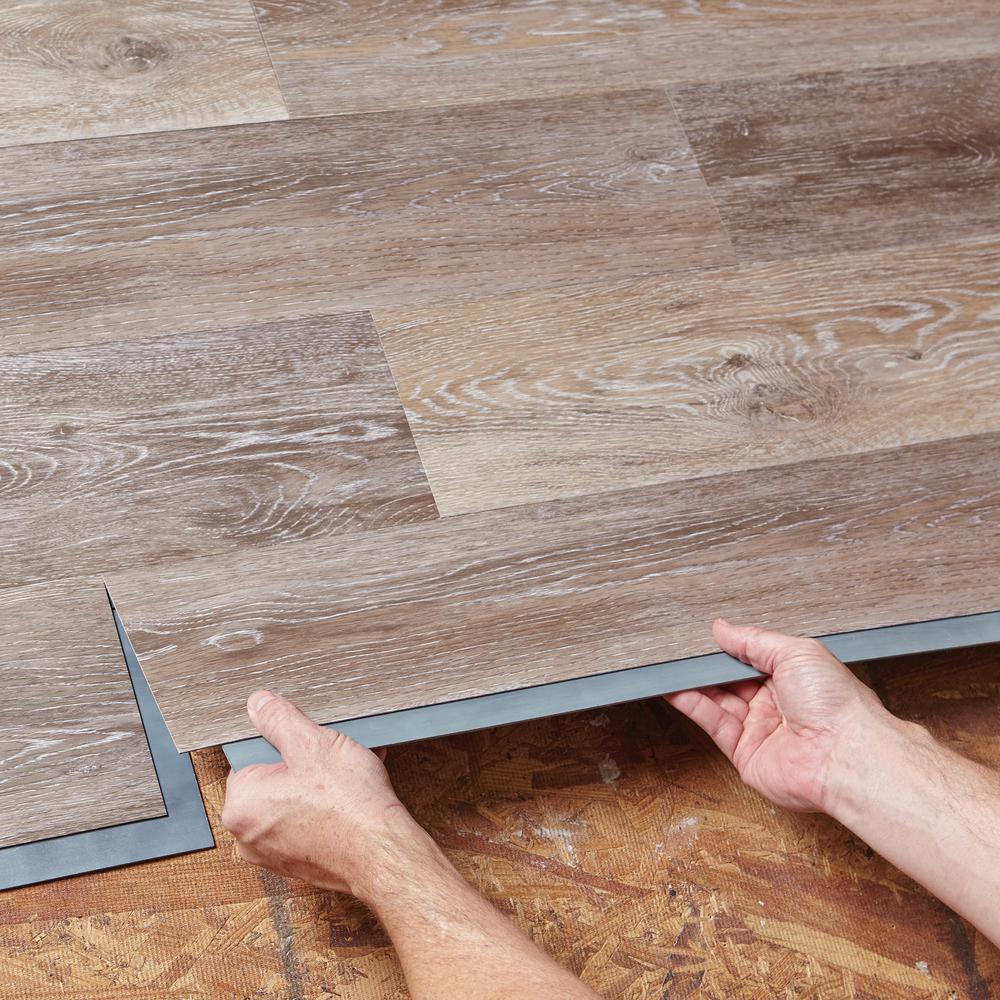 L Luxury Vinyl Plank Flooring, Vinyl Flooring Adhesive Home Depot