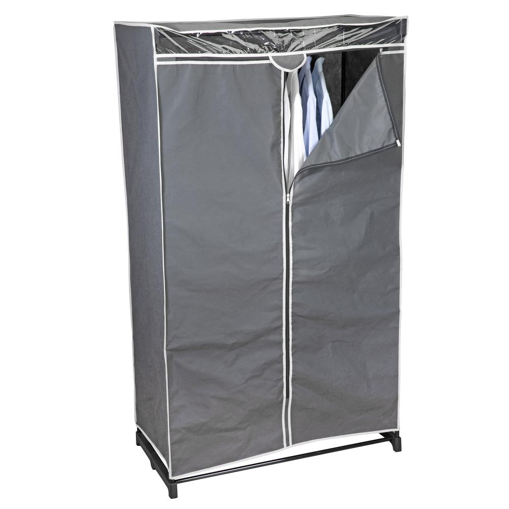 Simplify 36 in. Wide Portable Steel Closet in Grey-4062-GREY - The Home ...