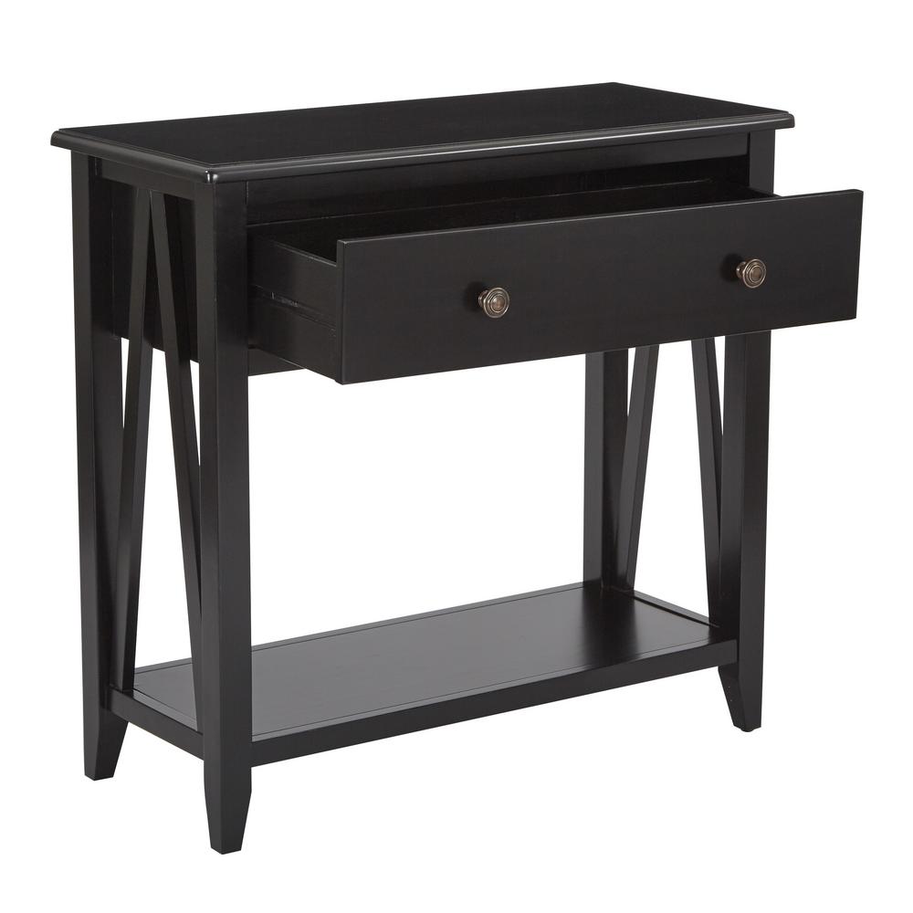 Osp Home Furnishings Black Santa Cruz Foyer Table Stcz07 Bk The