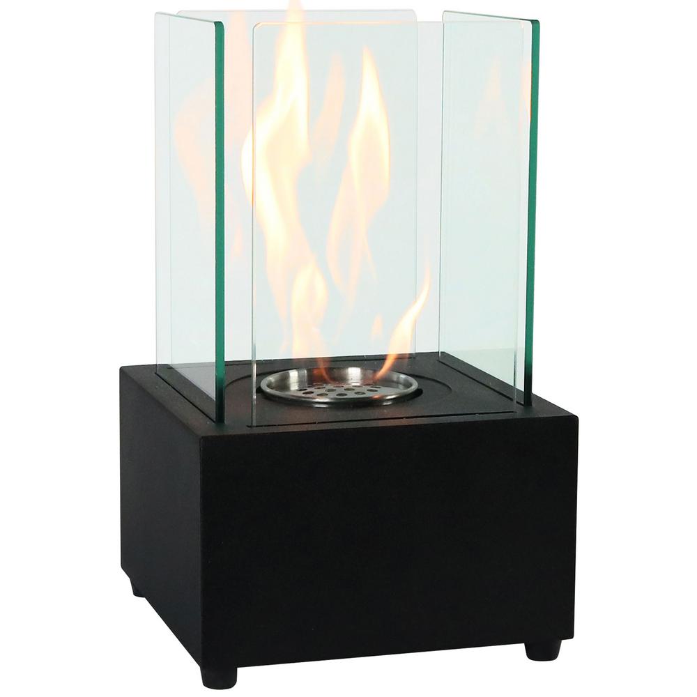 Sunnydaze Decor Cubic 13 In Bio Ethanol Tabletop Indoor Fireplace Bio Ethanol Tabletop Indoor Fireplace In Black