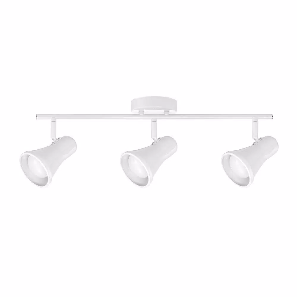 Photo 1 of 1.83 ft. 3-Light Glossy White LED Track Lighting Kit