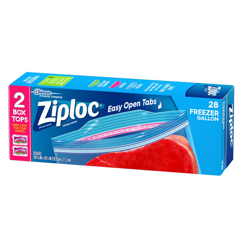 Ziploc 1 Gal Plastic Freezer Bags 28 Pack 00382 The