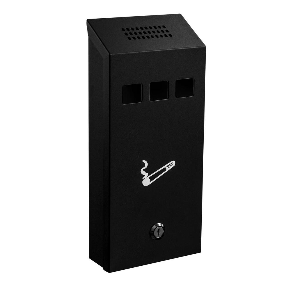 Alpine Industries Black Steel Wall Mounted Cigarette Disposal