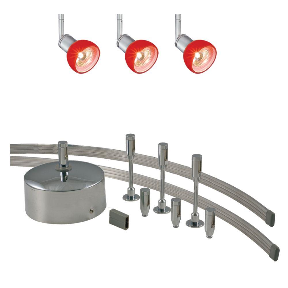 Red Track Lighting Kits The Home Depot Low Voltage 150 Watt Monorail Kit With 3 Red Spots