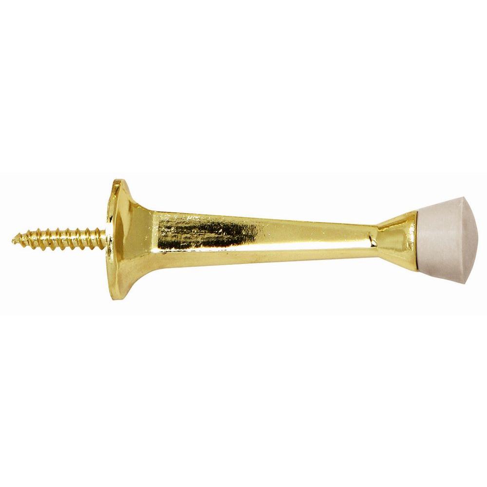 Design House 3 in. Polished Brass Rigid Door Stop-202291 - The Home Depot