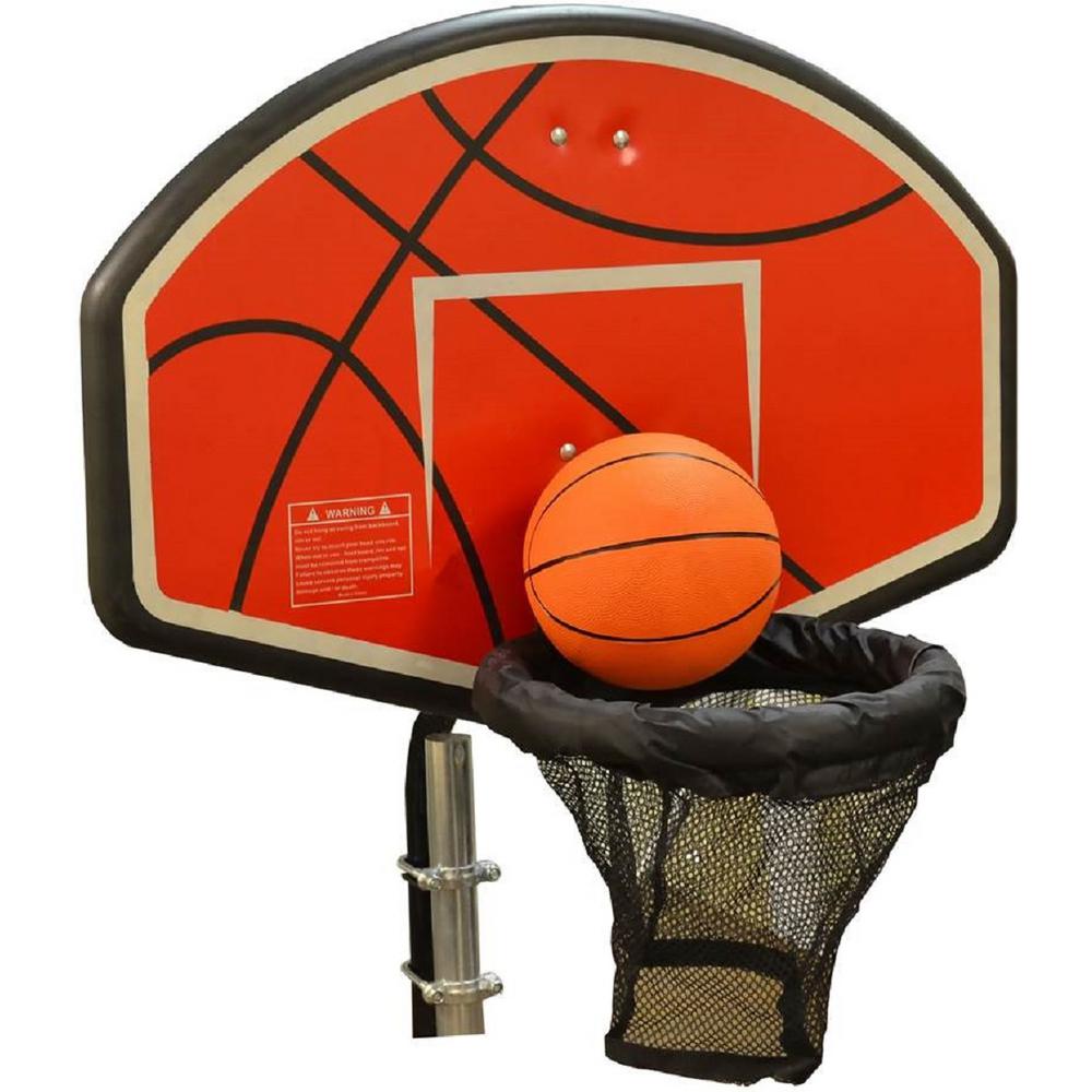 jumpking trampoline basketball hoop with attachment and inflatable basketball