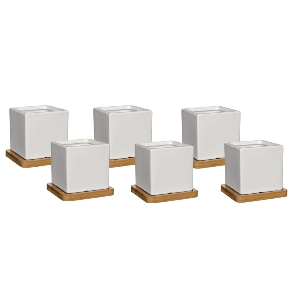 white ceramic plant tray