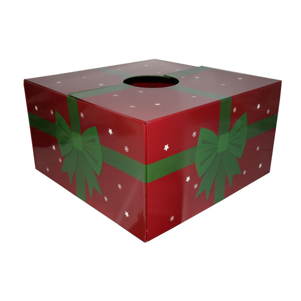 Red With Green Ribbon Original Christmas Tree Skirt Box Red With Green Ribbon Original Christmas Tree Skirt Box