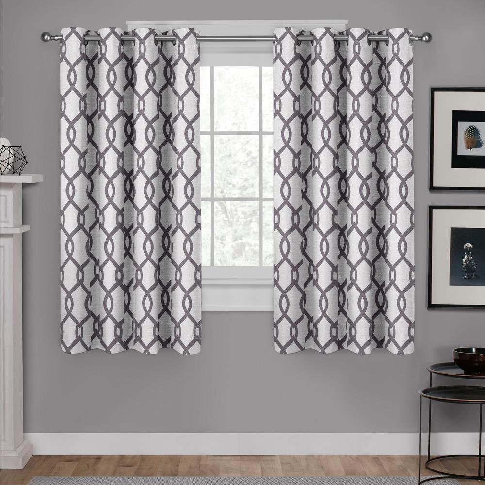 Kochi Black Pearl Linen Blend Grommet Top Window Curtain