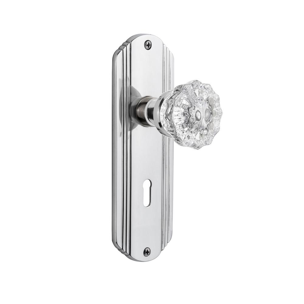 Nostalgic Warehouse Deco Plate Interior Mortise Crystal Glass Door