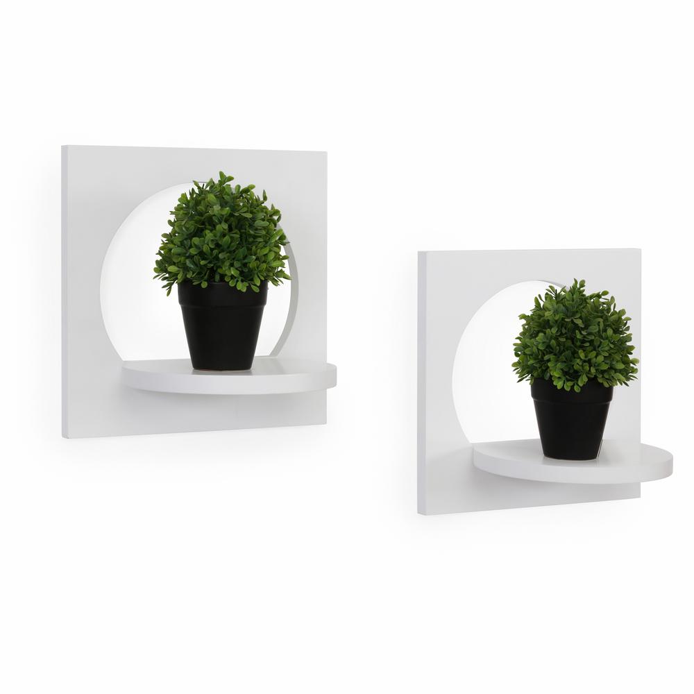 Danya B Silhouette 12 In X 8 In White Round Decorative Shelves