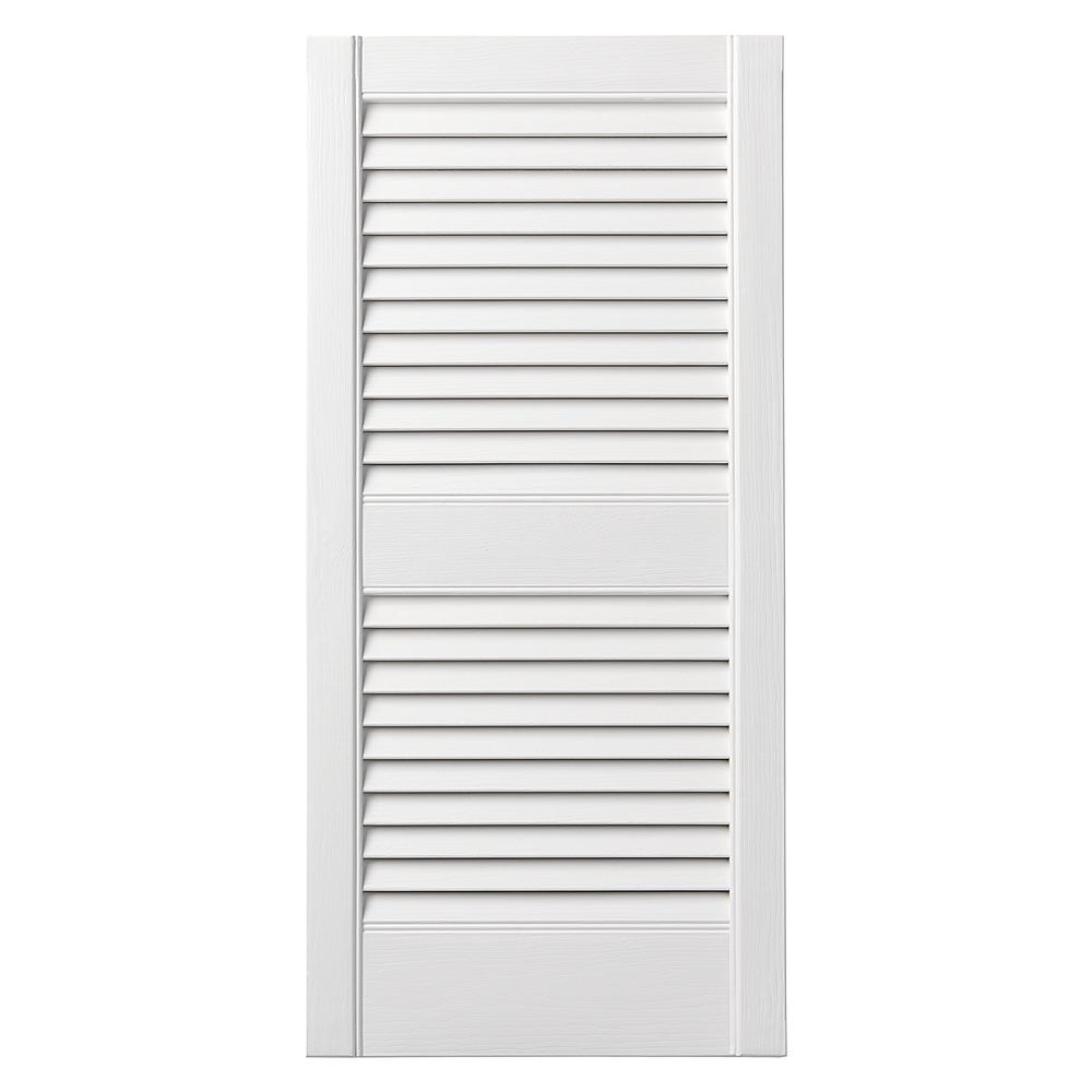 Ply Gem 15 in. x 35 in. Open Louvered Polypropylene Shutters Pair in ...