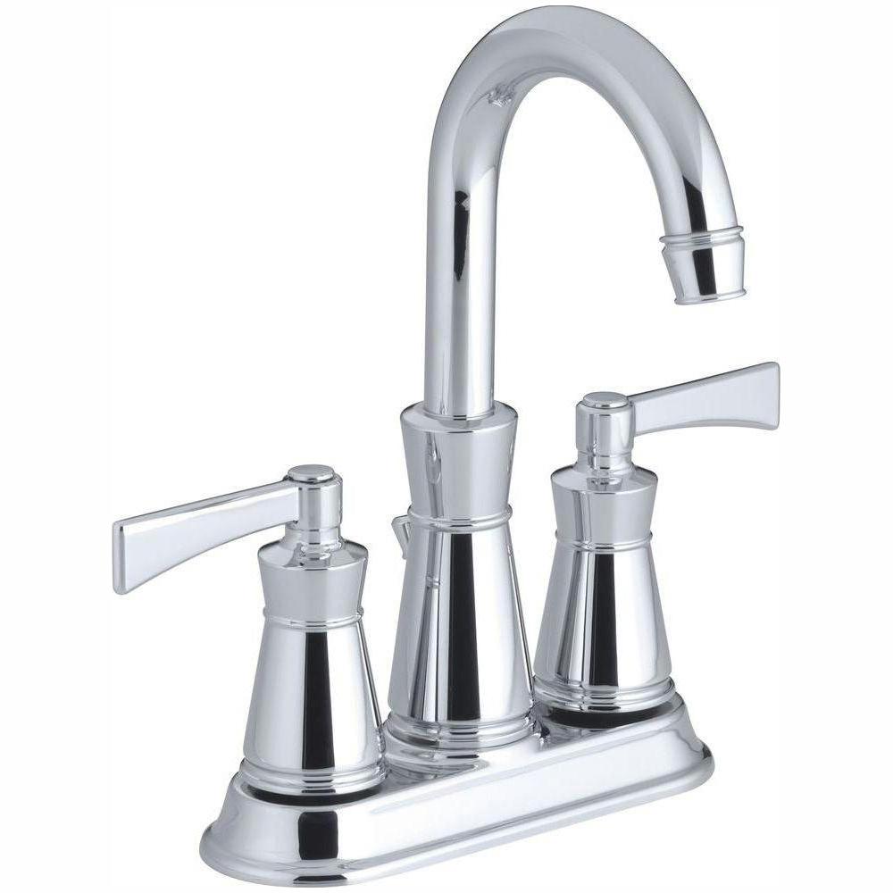 Central Brass 4 In Centerset 2 Handle Low Arc Bathroom Faucet In