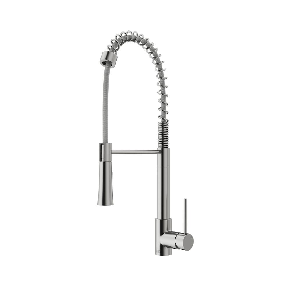 VIGO Laurelton Single Handle Pull Out Sprayer Kitchen Faucet In