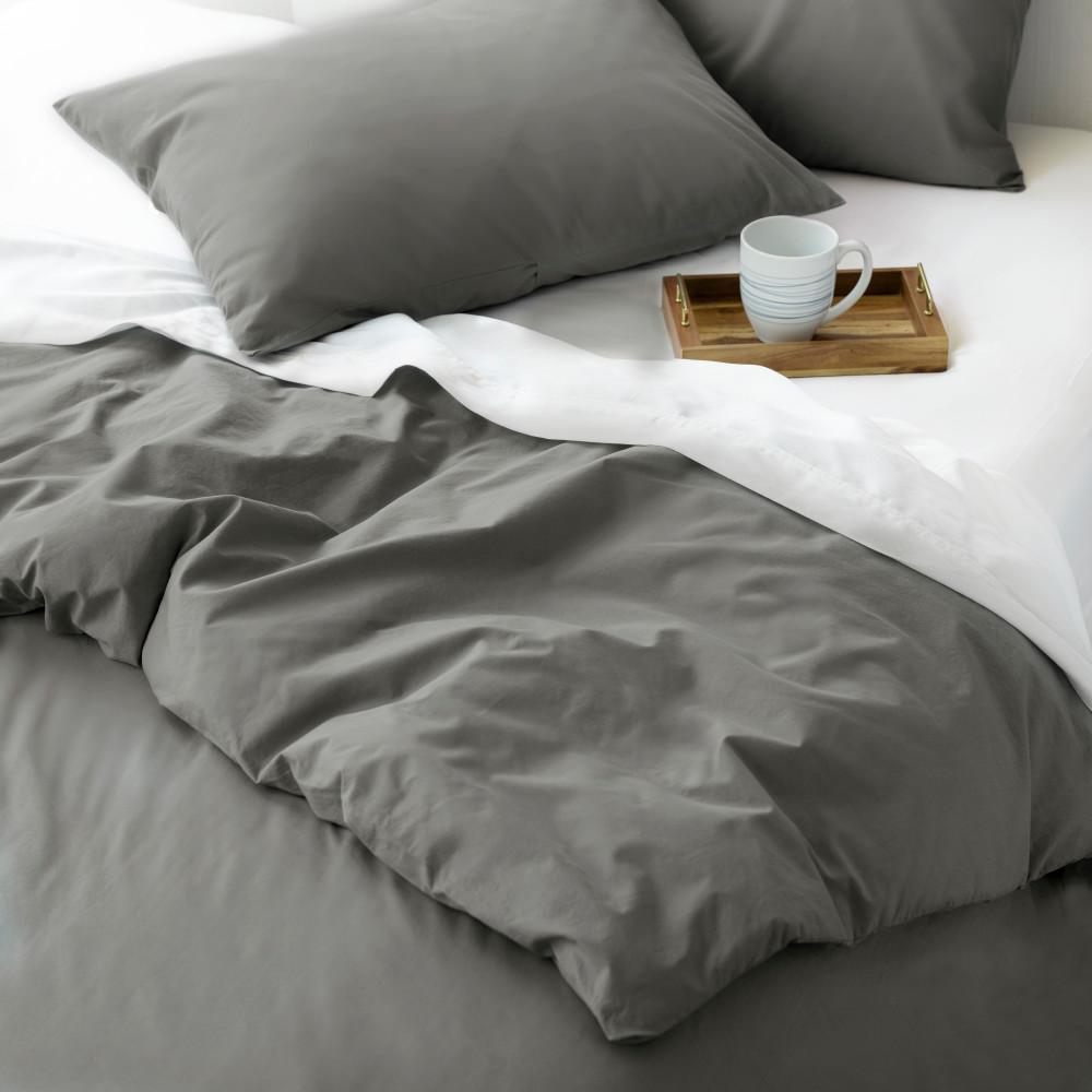 Welhome The Cozy Cotton Pewter King Duvet Set Eccw Duv King 03