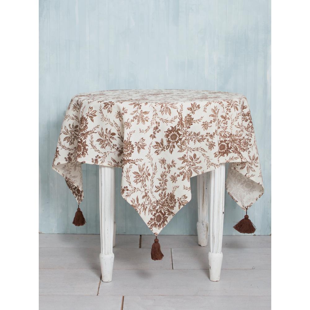 48 In X 72 Felicity Brown Fl Tablecloth - April Cornell Bedding 48 In X 72 Felicity Brown Fl Tablecloth - April Cornell Bedding