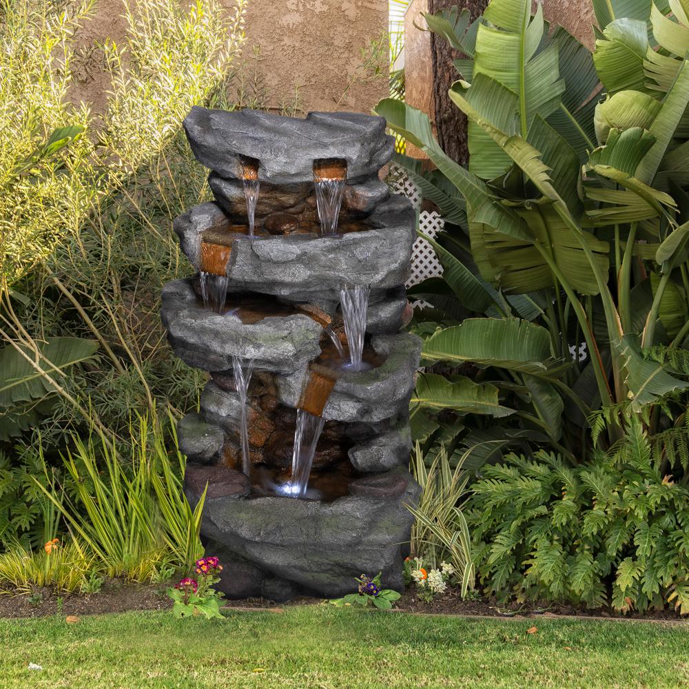 Alpine Corporation 39 In Tall Outdoor Cascading Stone Water Fountain With Led Lights Tzl284 The Home Depot - Outdoor Garden Fountains Home Depot Alpine Corporation 39 In Tall Outdoor Cascading Stone Water Fountain With Led Lights Tzl284 The Home Depot - Outdoor Garden Fountains Home Depot