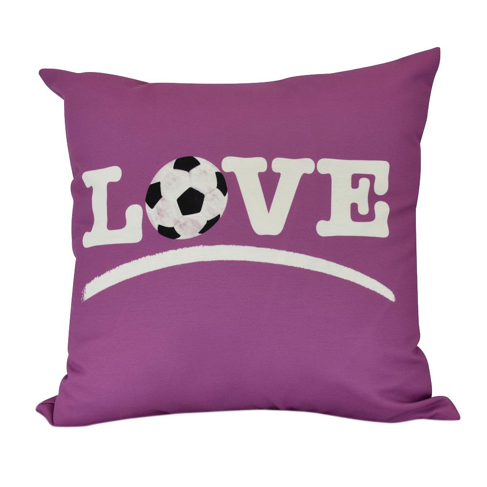 E by design PG880RE10-18 Soccer Ball Decorative Geometric Throw Pillow 18 Red