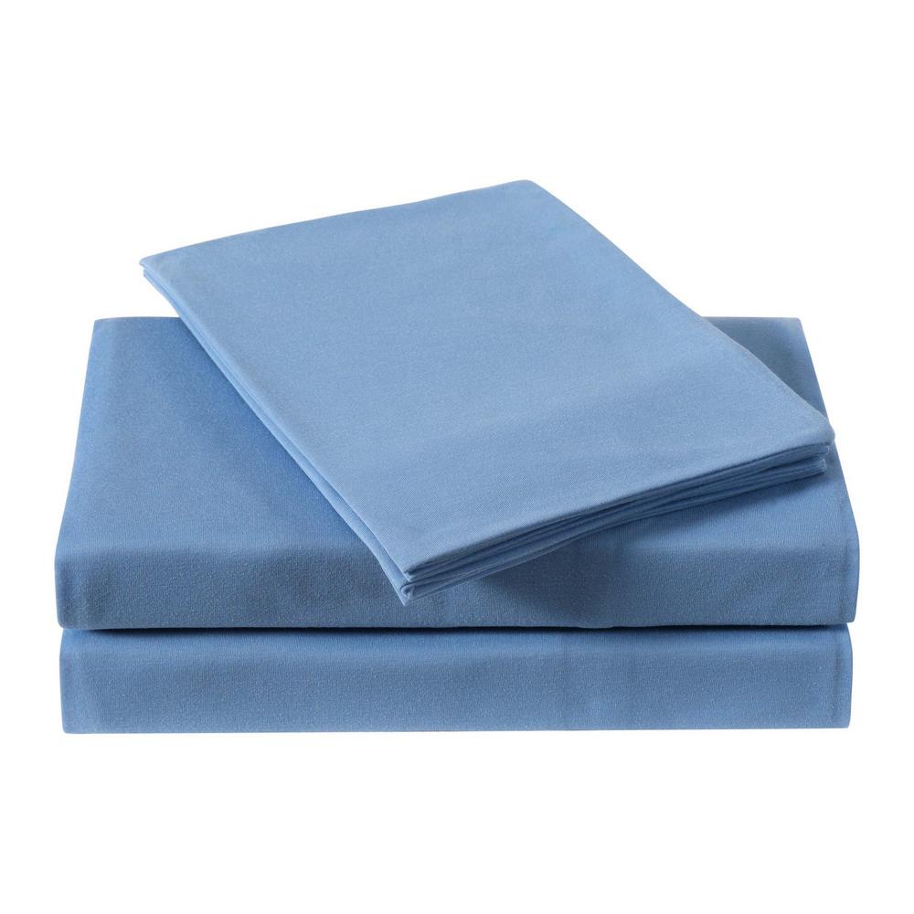 Truly Soft Everyday Solid Jersey Blue Twin Sheet Set Ss2400bltw 4700 Truly Soft Everyday Solid Jersey Blue Twin Sheet Set Ss2400bltw 4700 The Home Depot