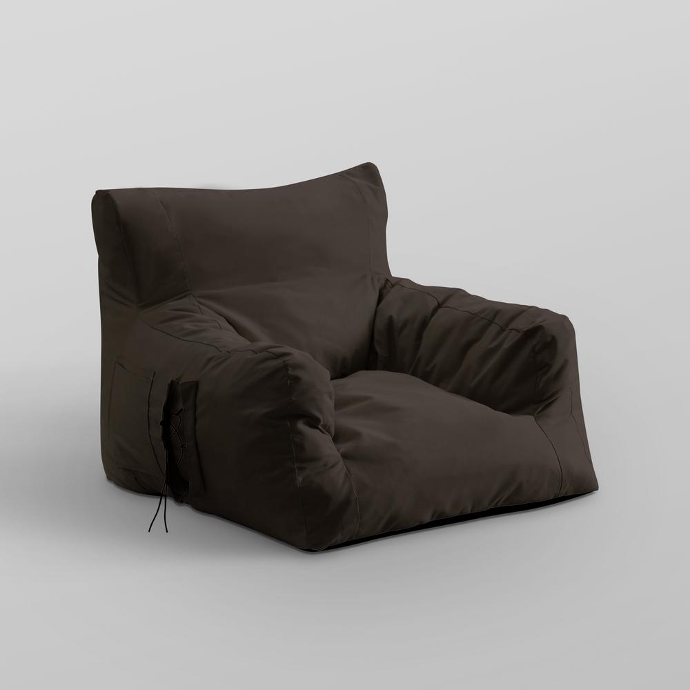 Loungie Comfy Brown Bean Bag Arm Chair Nylon Foam Lounger