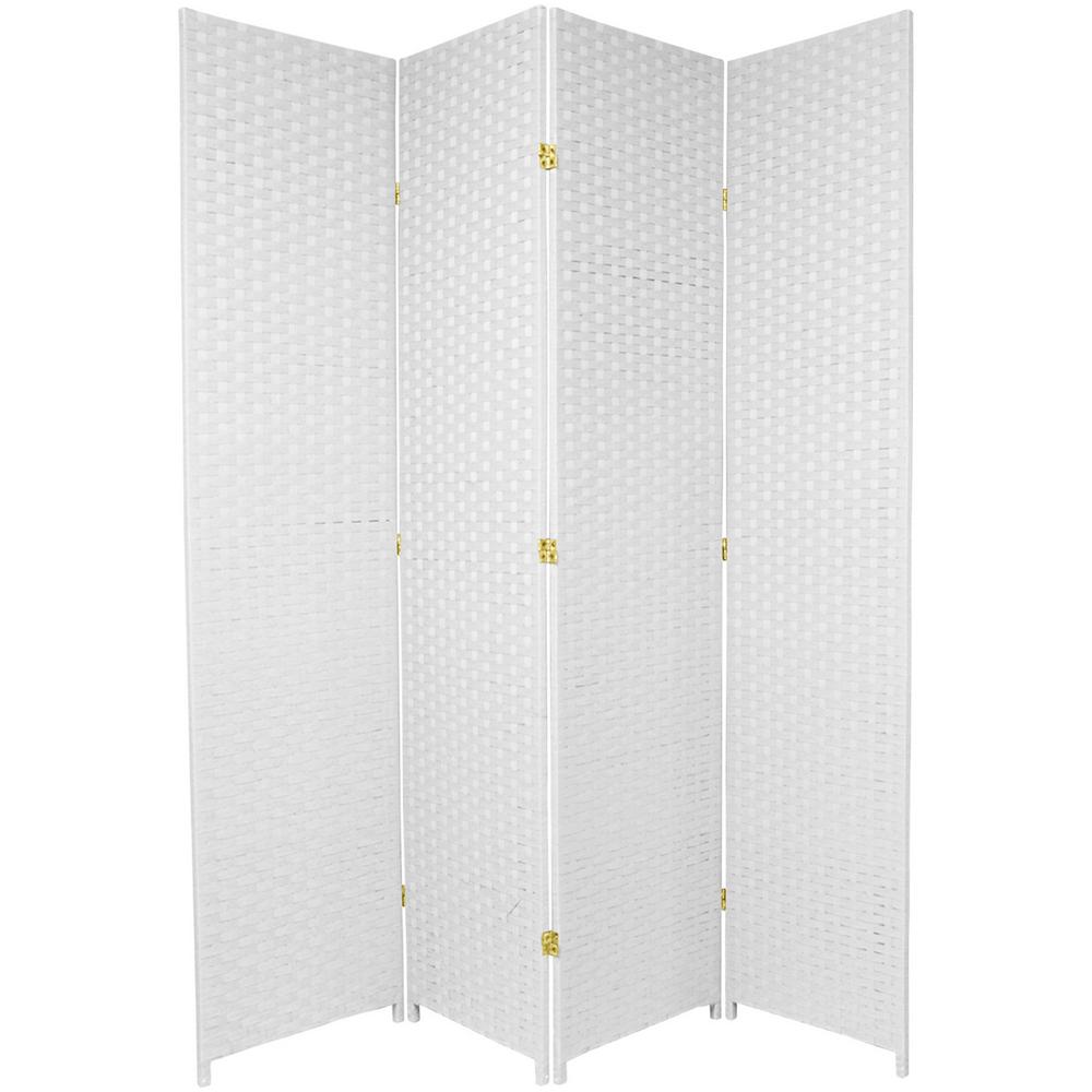 7 Ft White 4 Panel Room Divider