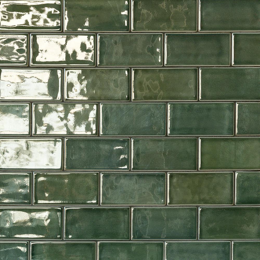 Ivy Hill Tile Oracle Deep Emerald 3 In X 6 Polished Ceramic Oracle Deep Emerald 3 In X 6 Polished Ceramic Subway Tile 1 Sq Ft