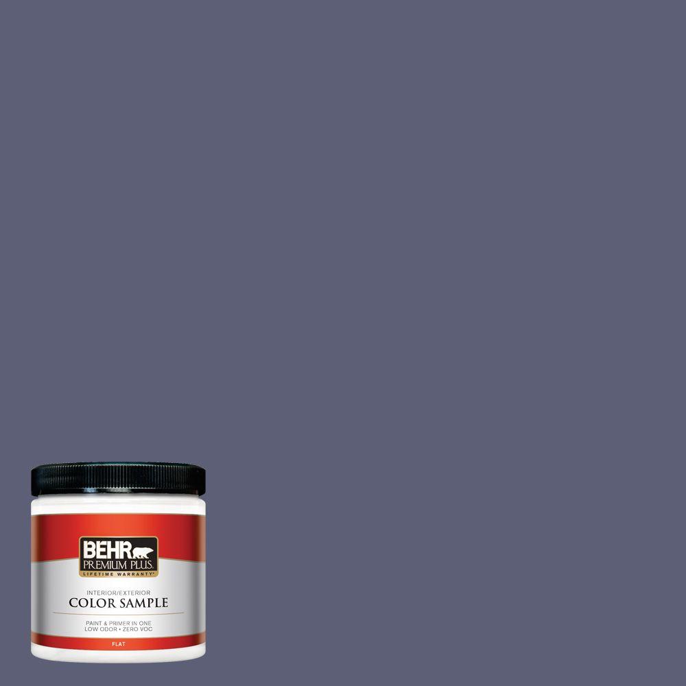 Behr Premium Plus 8 Oz S560 6 Blue Blood Flat Interior Exterior S560 6 Blue Blood Flat Interior Exterior Paint And Primer In One Sample