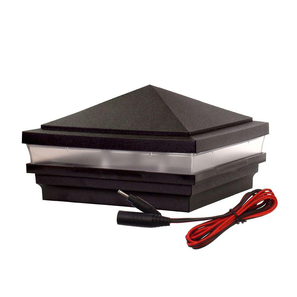 Veranda 5 in. x 5 in. Black Plastic LED Post Sleeve CapCAP