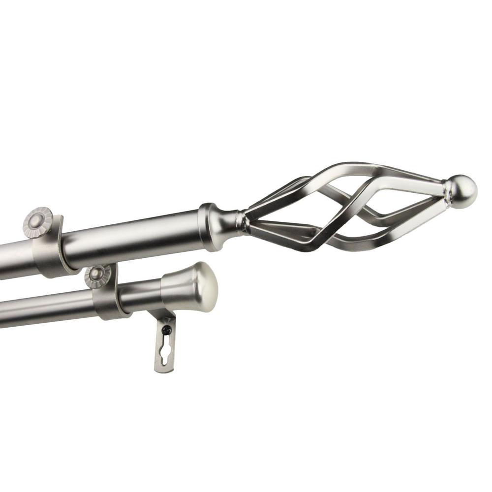Unbranded 48 in. 84 in. Adjustable 13/16 in. Double Curtain Rod in