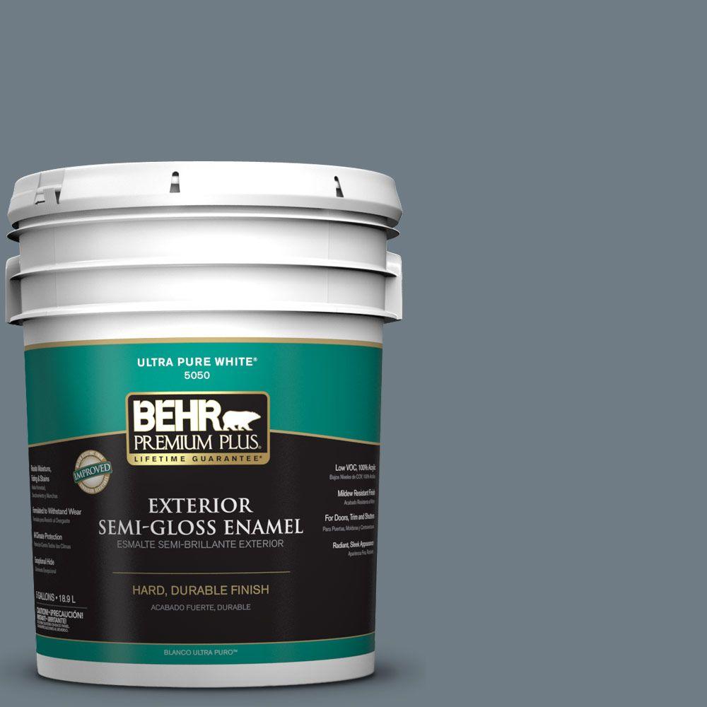 BEHR Premium Plus Ultra 5gal. N4905 Charcoal Blue SemiGloss Enamel
