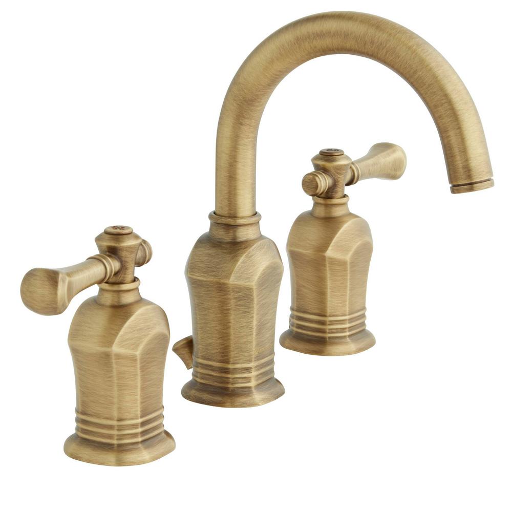 Antique Brass Widespread Bathroom Sink Faucets Bathroom Sink
