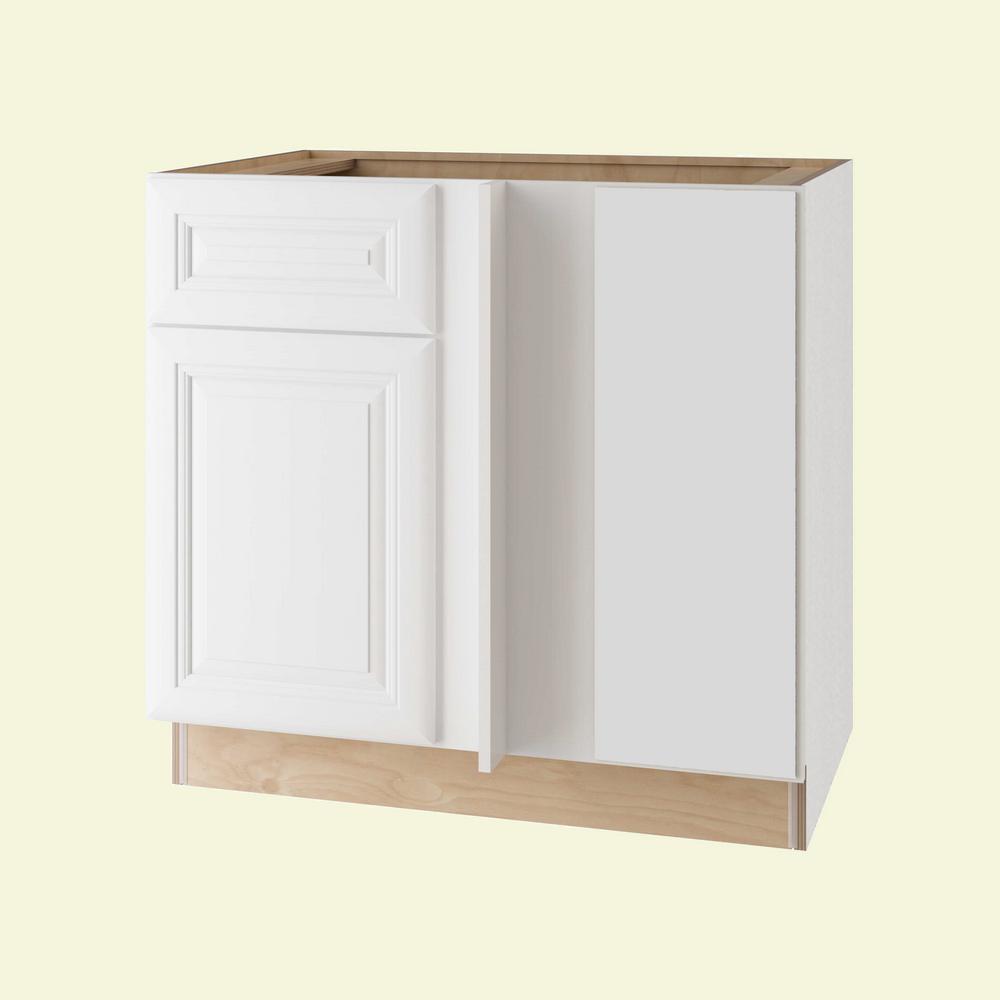 Home Decorators Collection Brookfield Assembled 42x34 5x24 In Plywood Blind Corner Base Kitchen Cabinet Right Soft Close In Painted Pacific White Bbcu42r Bpw The Home Depot