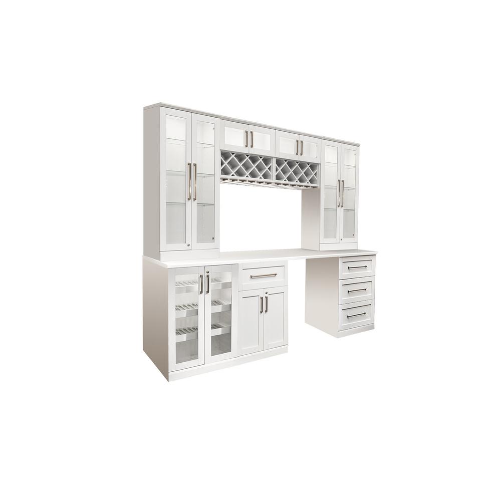 Newage Products Home Bar White 8 Piece Shaker Style Cabinet Newage Products Home Bar White 8 Piece Shaker Style Cabinet