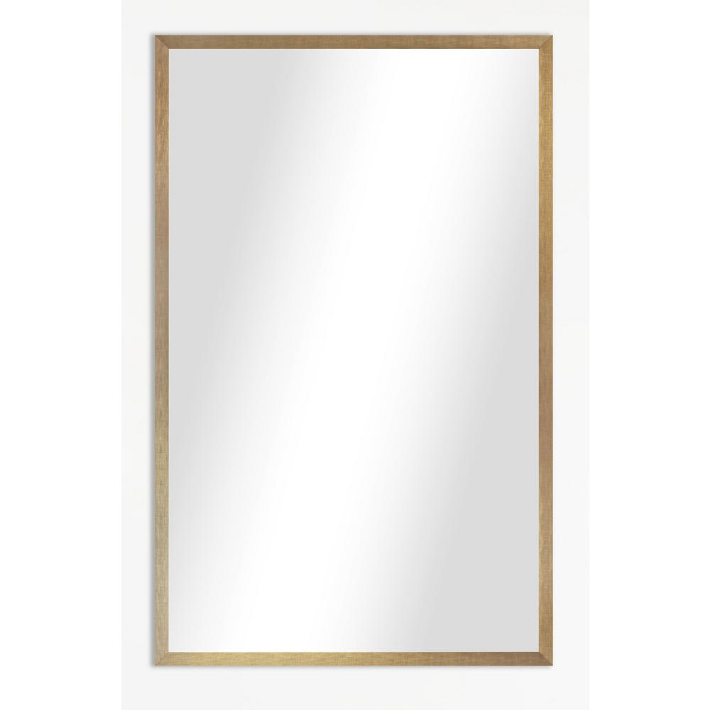 Rayne Mirrors 27 125 In X 23 Tuscan Linen Amber Metal Framed Beveled Vanity Wall Mirror