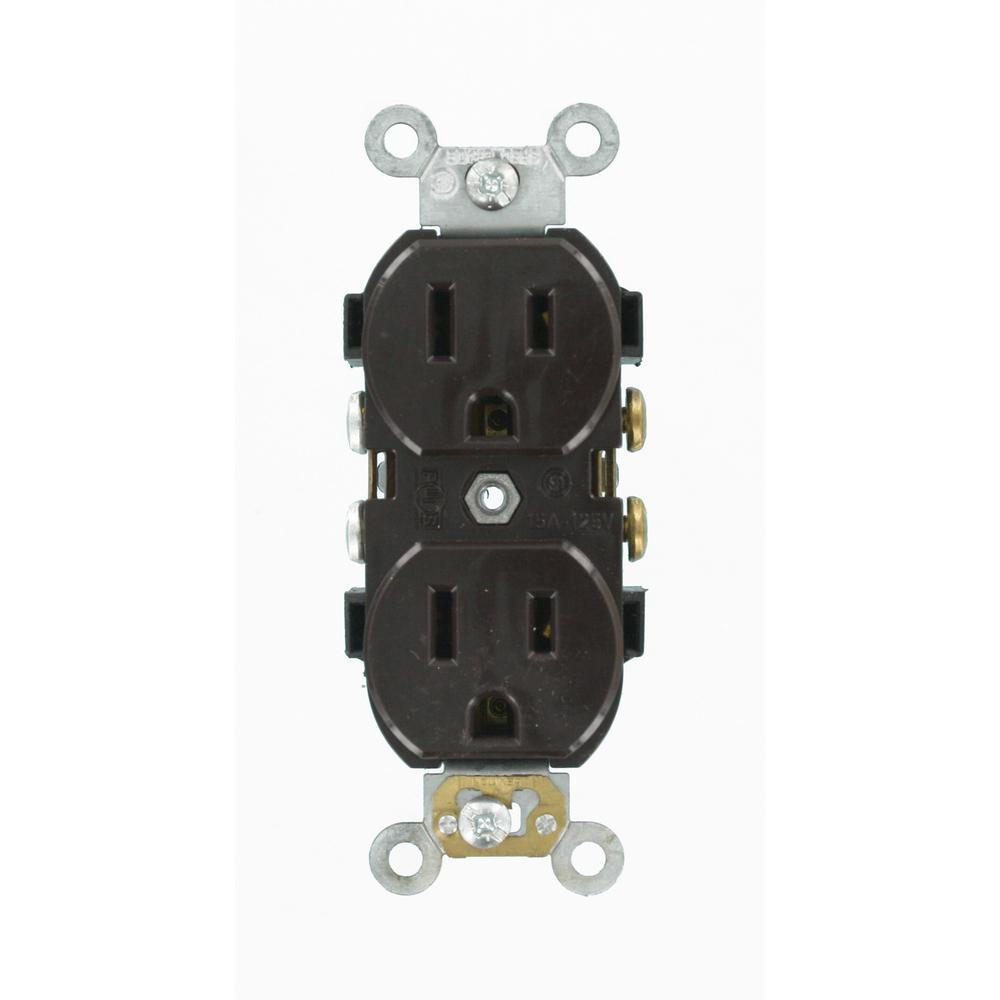 Duplex Receptacle Industrial Heavy Duty Grade Brown Straight Blade 125 ...