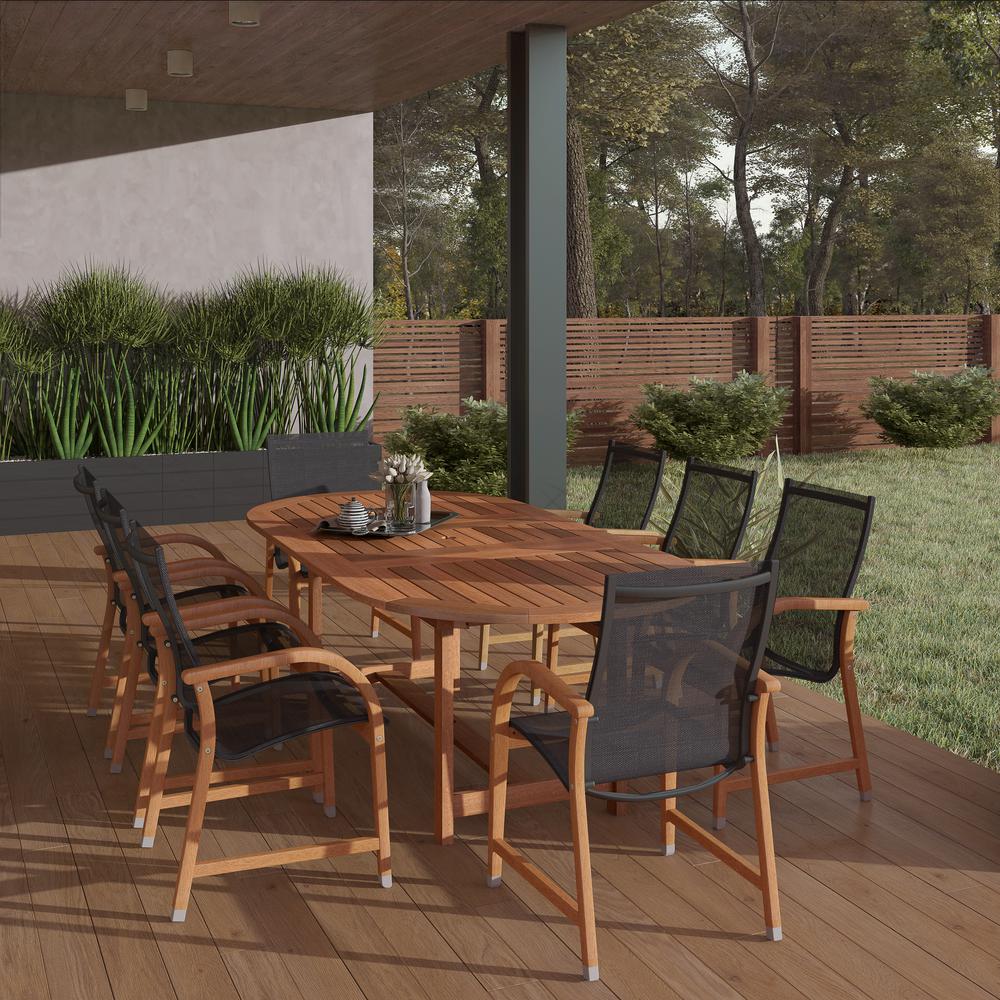 Amazonia Bahamas Oval 9 Piece Eucalyptus Patio Dining Set Sc 359 8manha The Home Depot