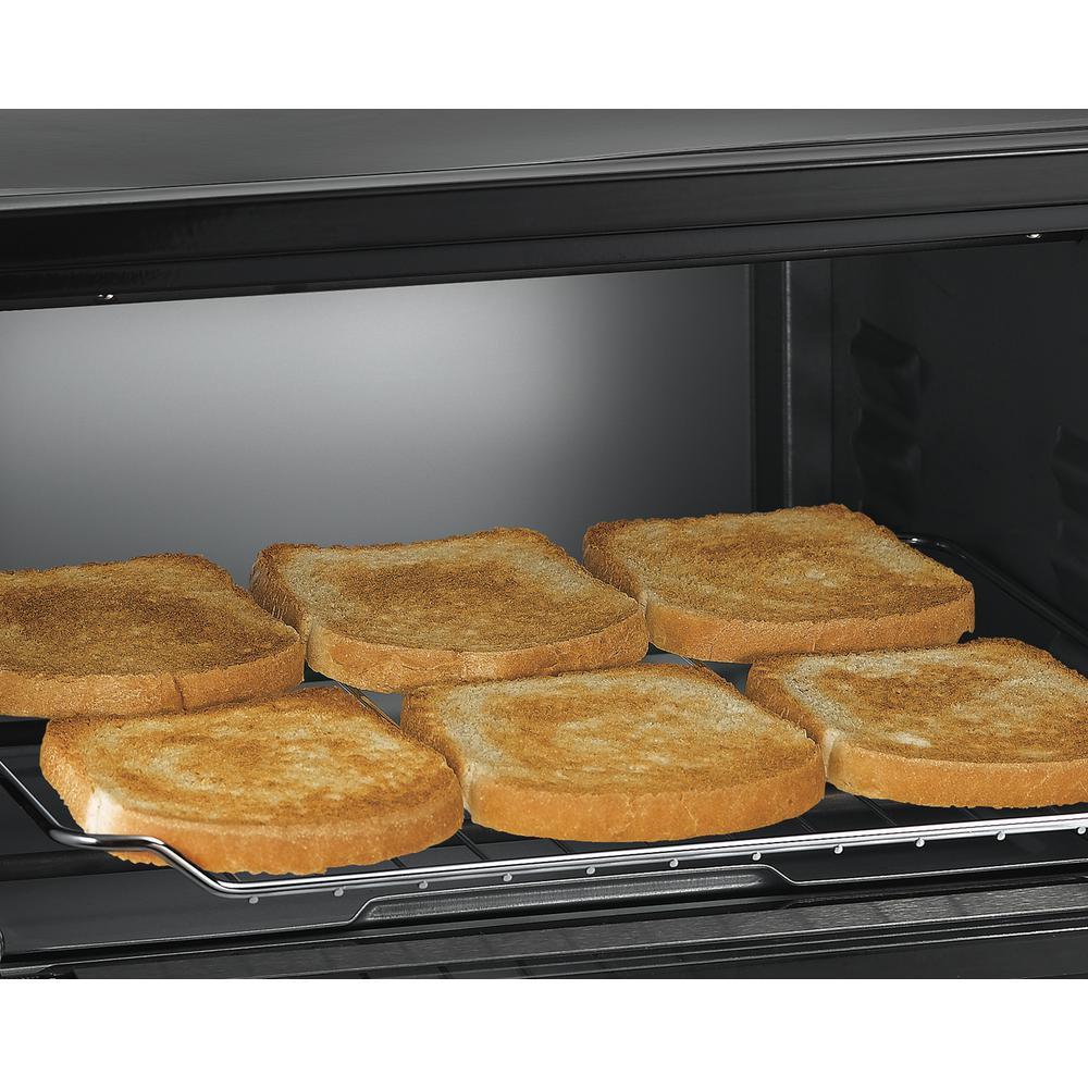 Hamilton Beach 1300 W 4Slice Black Chrome Toaster Oven with Broiler