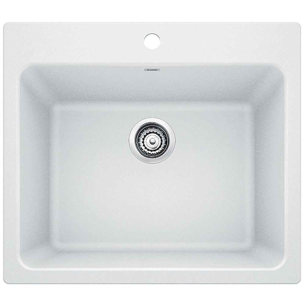 Blanco Liven 25 In X 22 12 Granite Undermount Laundry Sink White