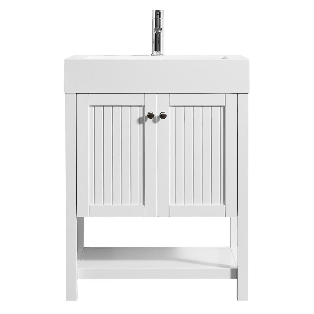 26 28 In Bathroom Vanities Bath The Home Depot Pavia 28 In W X 20 D Vanity White With Acrylic Top Basin