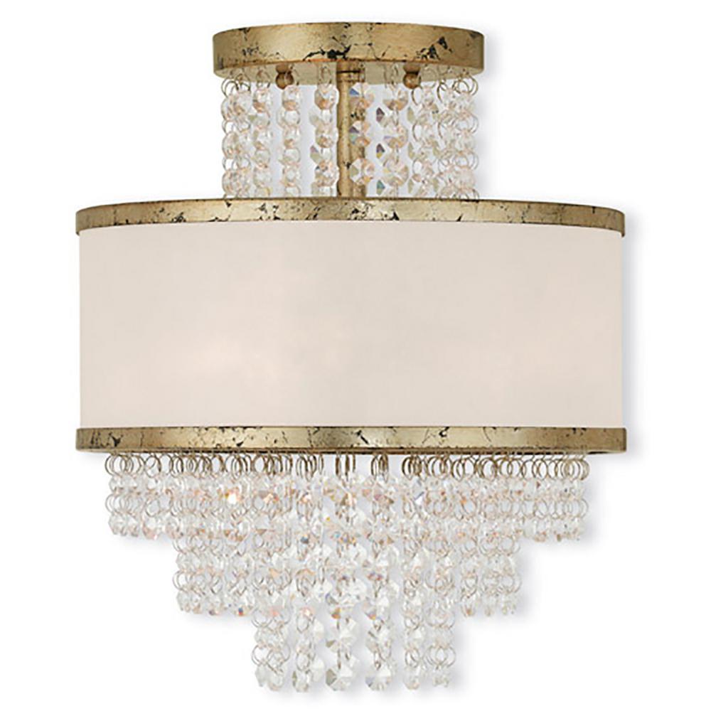Livex Lighting Prescott 3 Light Winter Gold Flush Mount Livex Lighting Prescott 3 Light Winter Gold Flush Mount