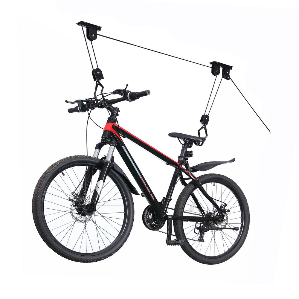 wall mounted bike pulley system